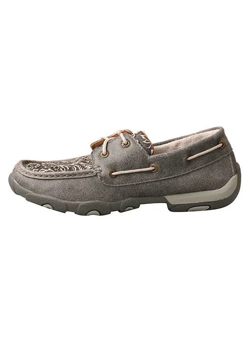 Twisted X Women's Boat Shoe Driving Moc-Grey/Multi