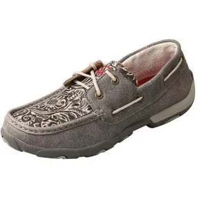 Twisted X Women's Boat Shoe Driving Moc-Grey/Multi