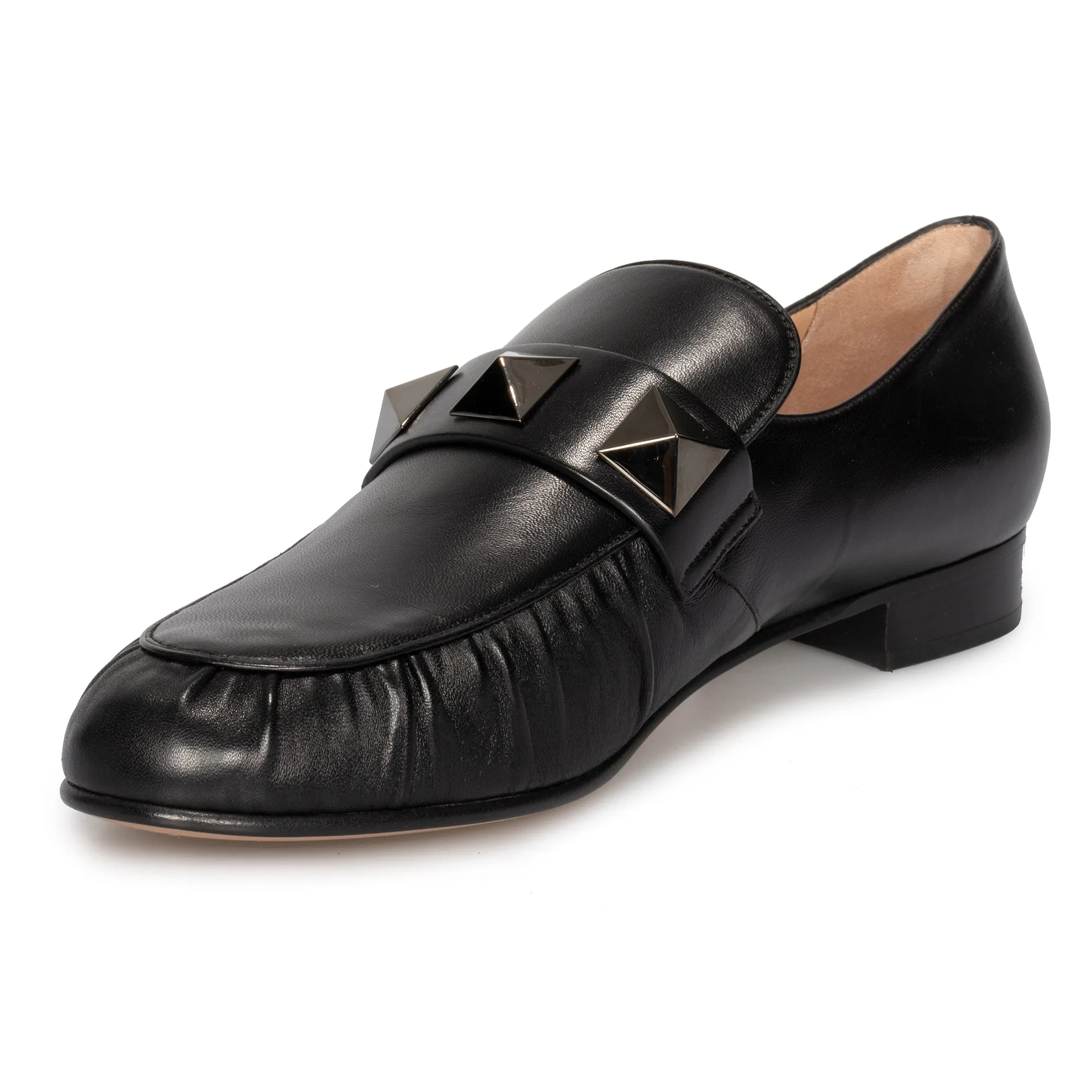 Valentino Macro Stud Loafers in Black