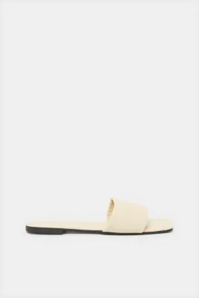 Women Beige Plain Mule