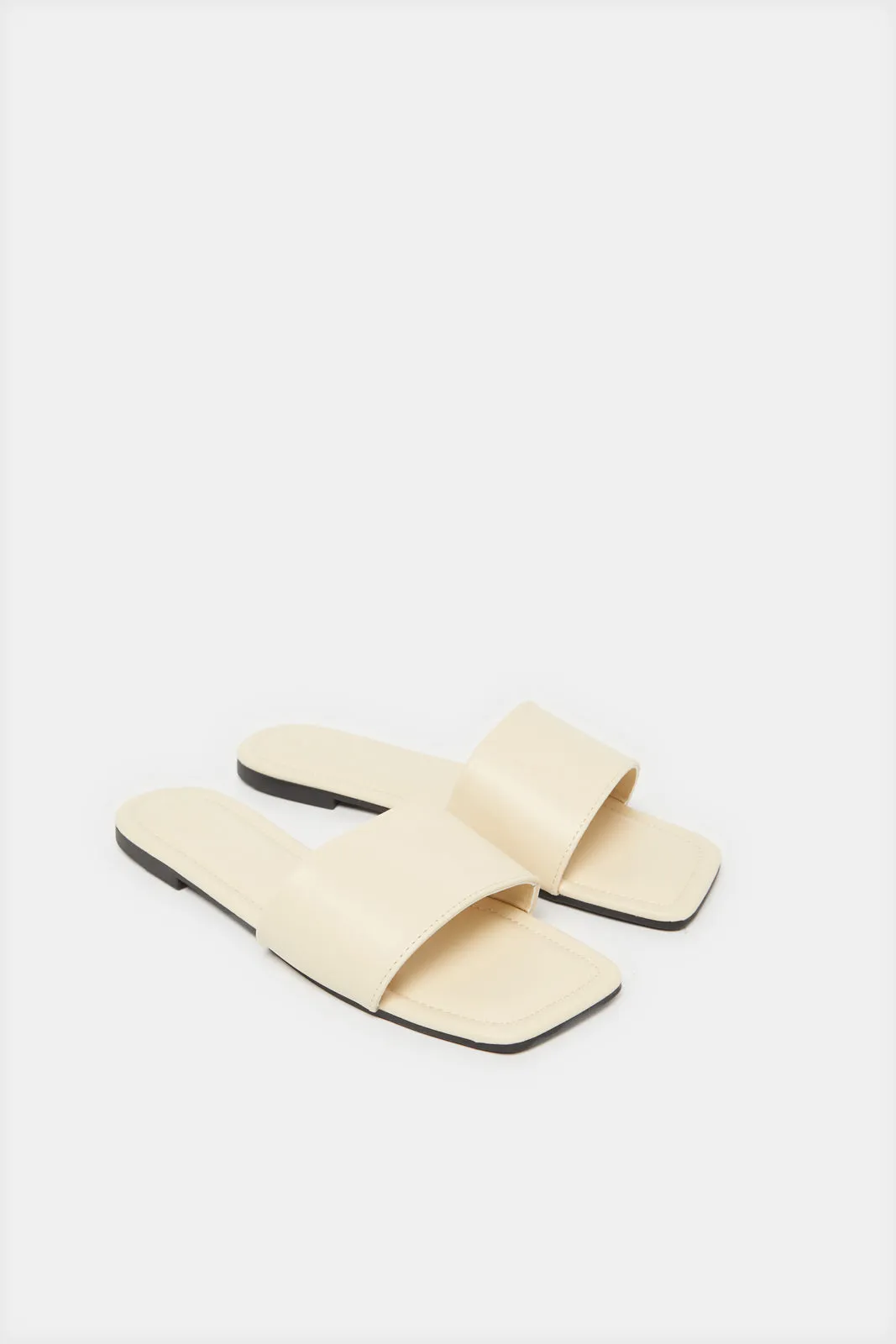 Women Beige Plain Mule