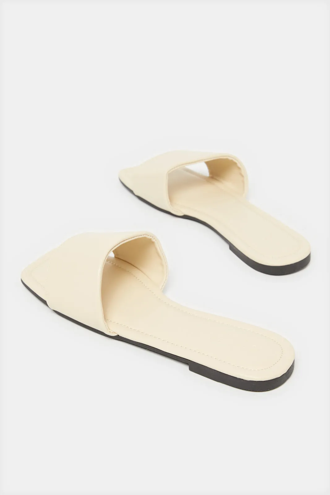 Women Beige Plain Mule