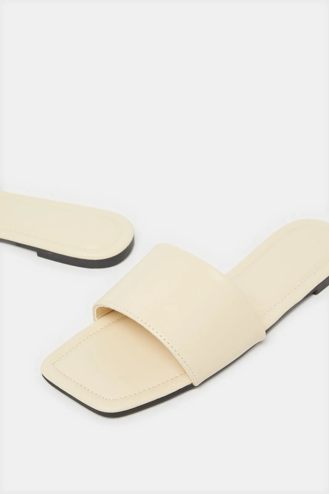 Women Beige Plain Mule