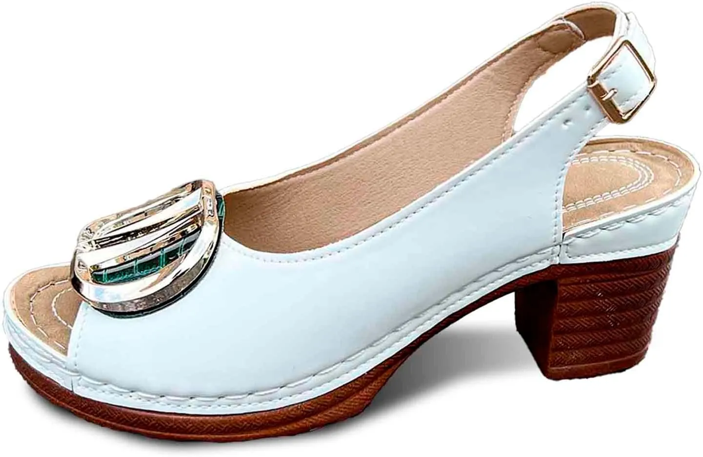 Women's Breathable Casual Sandals Wide Block Heel Adjustable Strap Comfortable Footwear For Spring Summer Fall