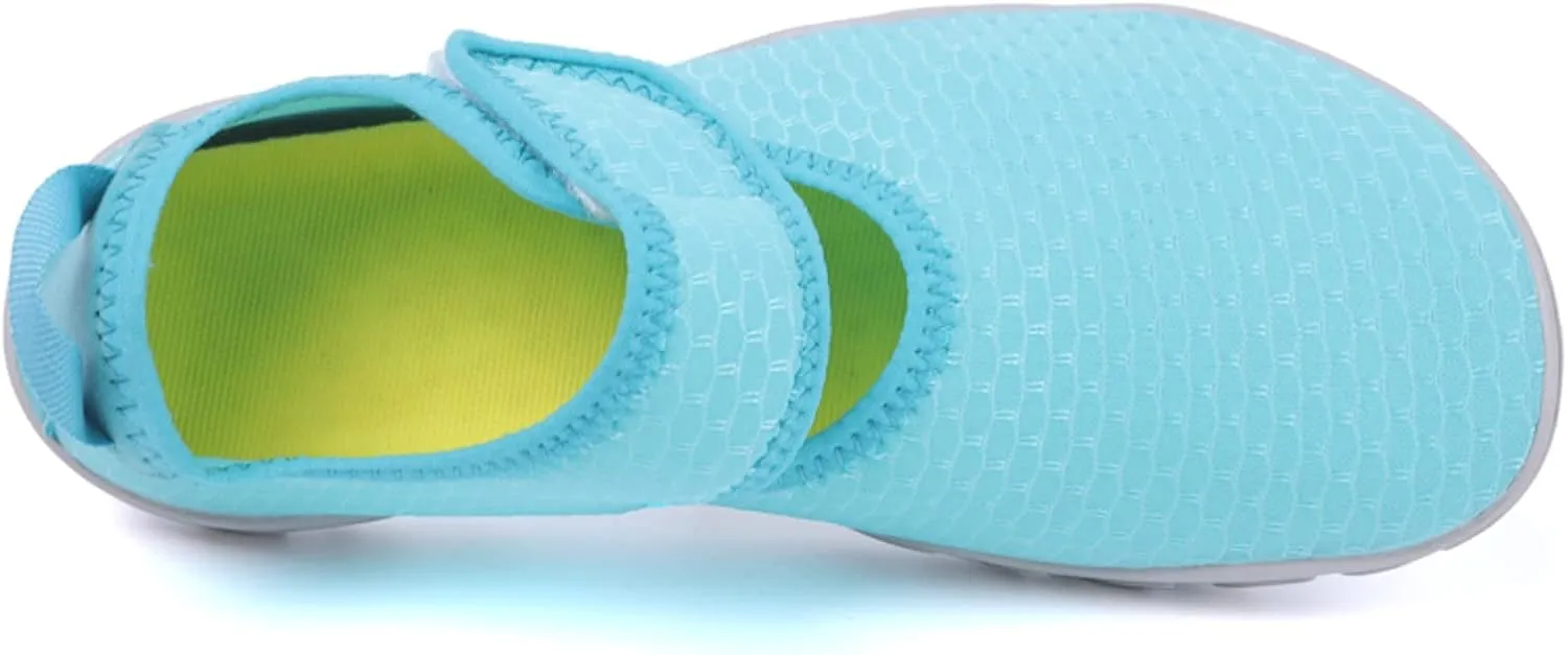 Women's Grounded Footwear Solid Color Mesh Breathable Shoes Hook and Loop Wading Shoes Barefoot Minimalist Shoes