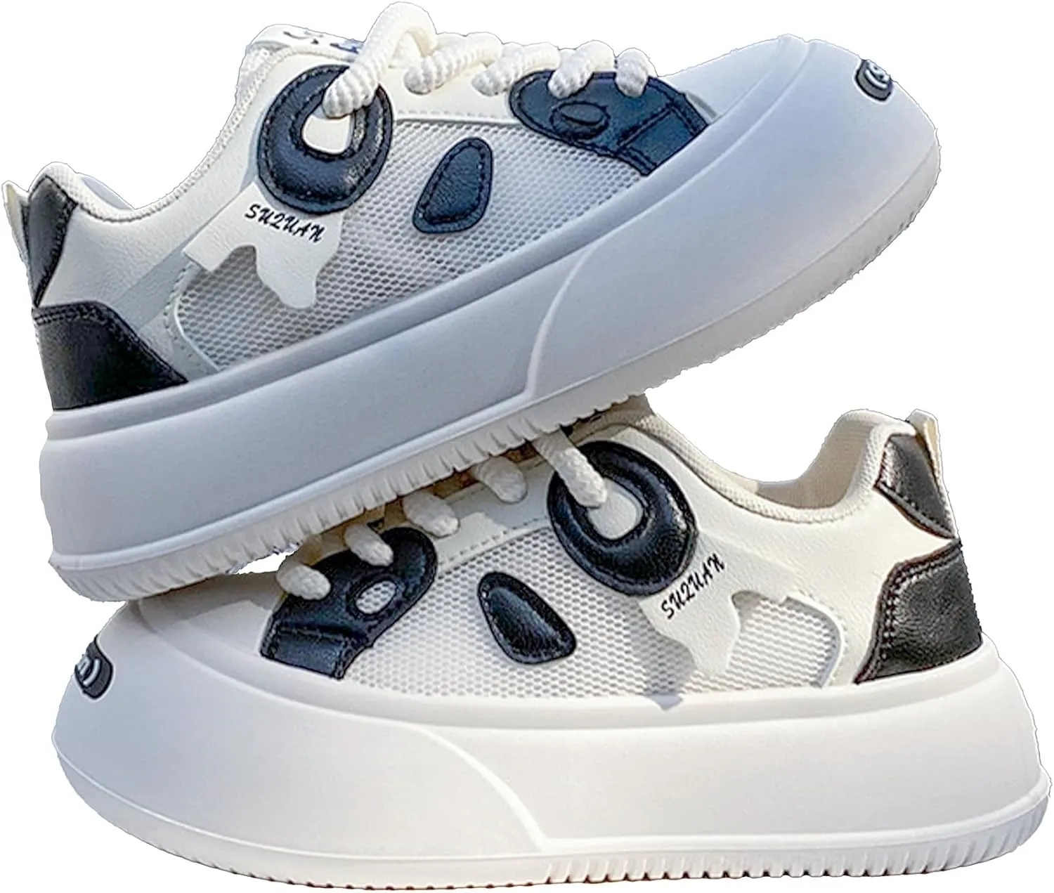 Y2K Chunky Platform Sneakers for Women, Summer Breathable Mesh Casual Shoes, Korean Style Student White Shoes